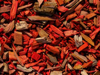 red and brown mulch